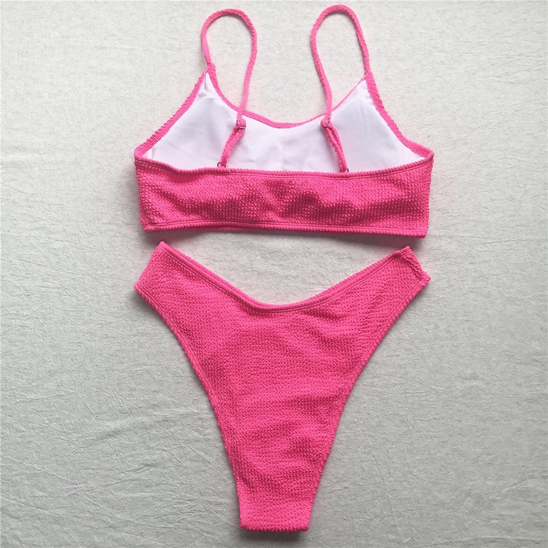 Biquini rosa plus size con efecto arrugado - Image 5