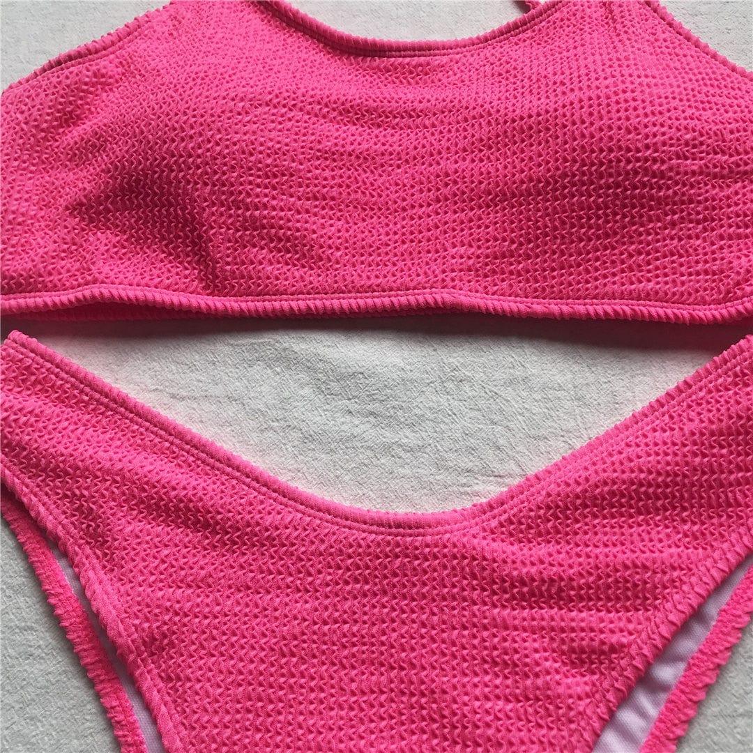 Biquini rosa plus size con efecto arrugado - Image 6