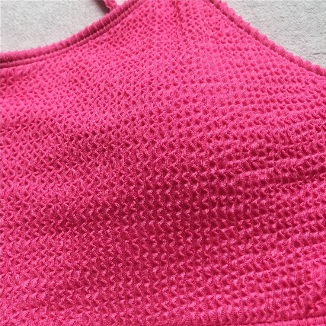 Biquini rosa plus size con efecto arrugado - Image 8