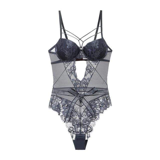 Body de malla con ribete de encaje y detalle de tiras - Image 9