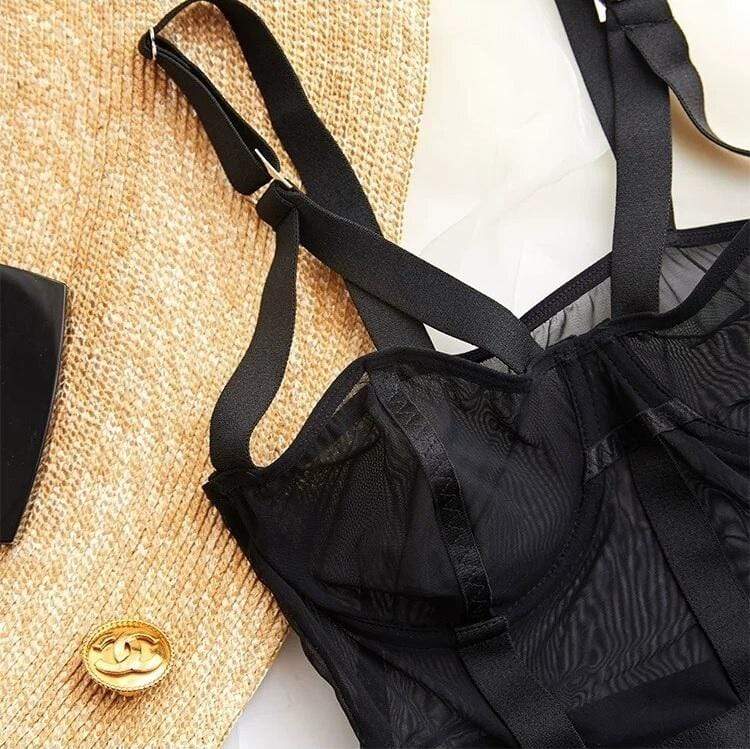 Body negro con elásticos - Image 7