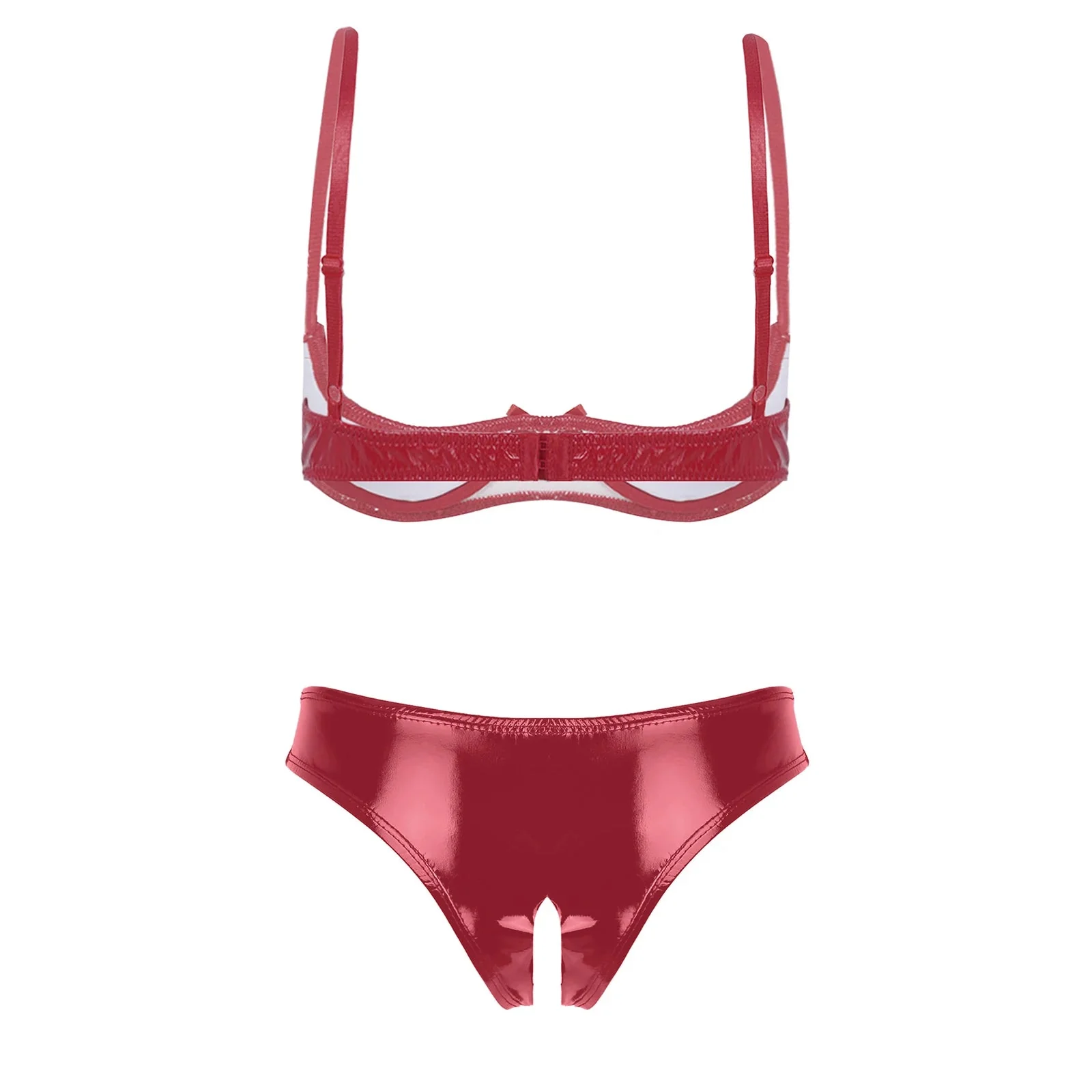 Conjunto de lencería de látex con escote abierto - Image 5