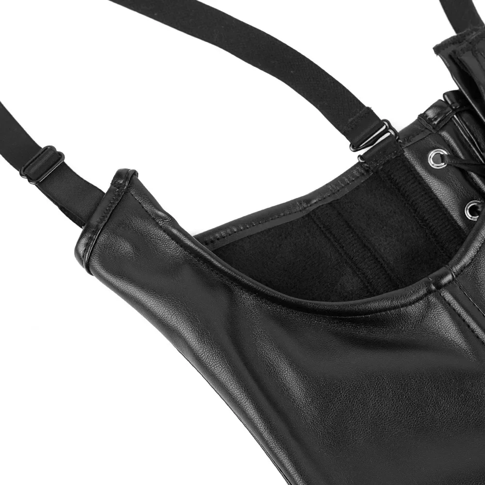 Corsé de cuero sintético con escote abierto - Image 4