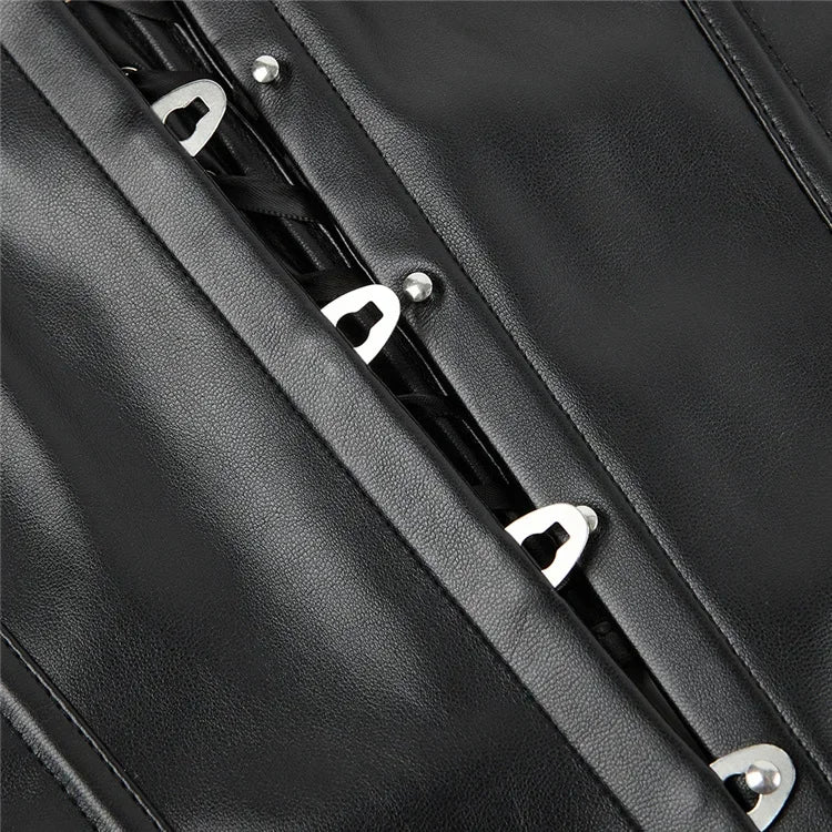 Corsé de cuero sintético con escote abierto - Image 5