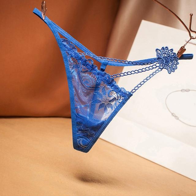 Tanga de encaje transparente con florecita - Image 7