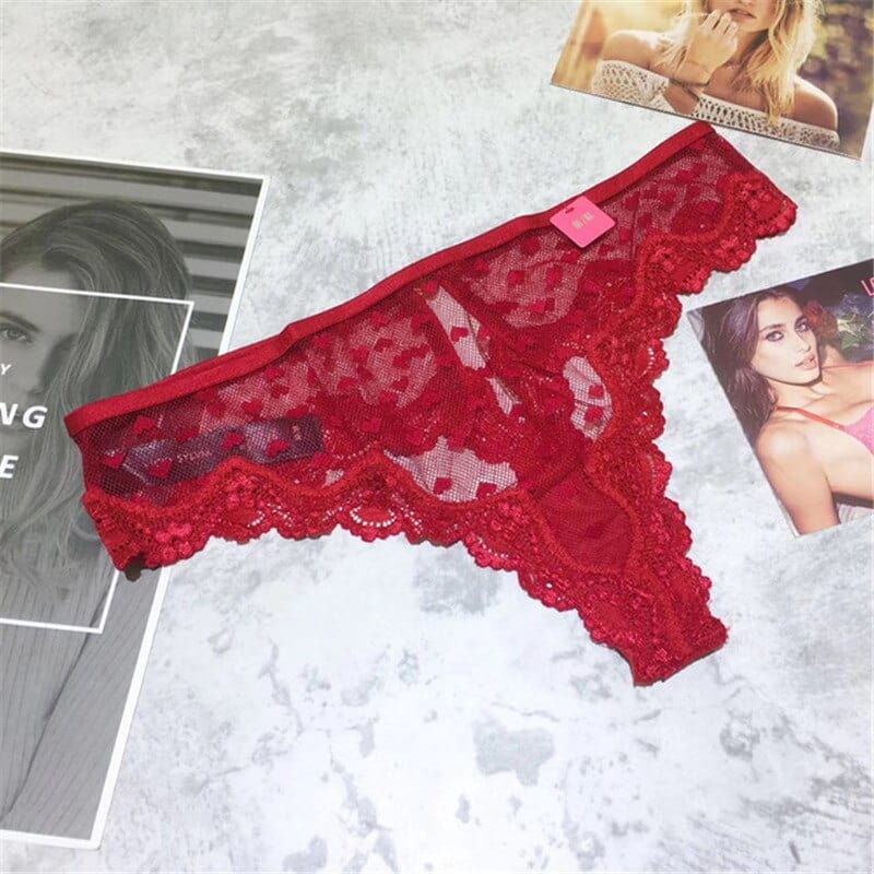 Tanga de malla transparente con corazoncitos - Image 4