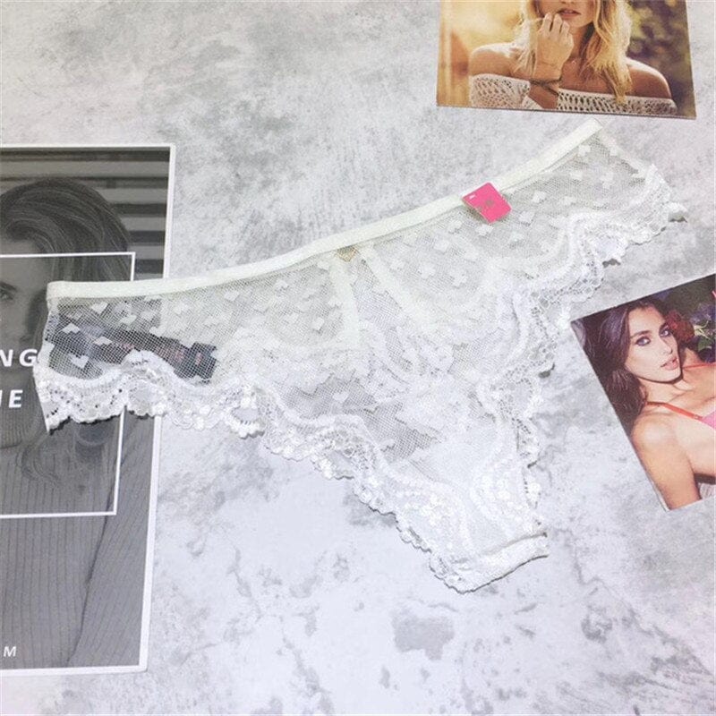 Tanga de malla transparente con corazoncitos - Image 5