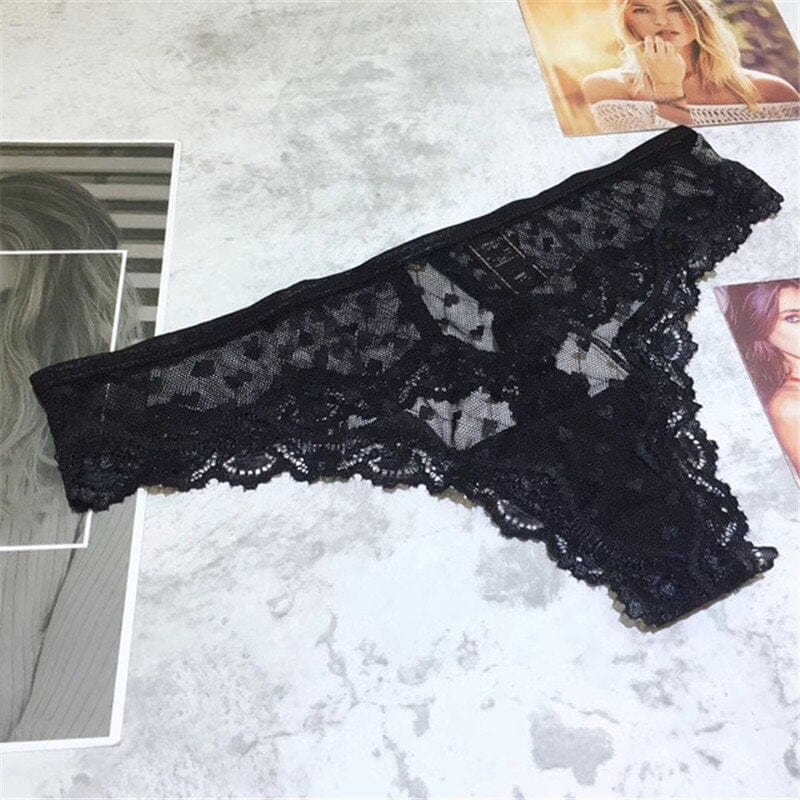 Tanga de malla transparente con corazoncitos - Image 6